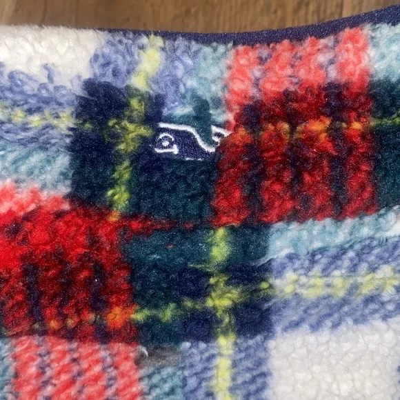 Vineyard Vines Christmas Plaid 1/2 Zip Fleece Size 6